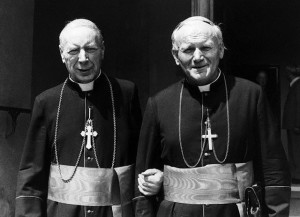 11 Oct 1978, Vatican City --- 10/11/1978-Vatican City- Pope John Paul II (right) is with Poland's Cardinal, Stefan Wyszynski, at the Vatican. --- Image by © Bettmann/CORBIS