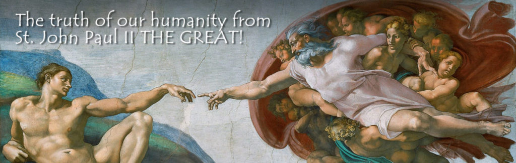 Theology of the Body artwork depicting human figure and divine light